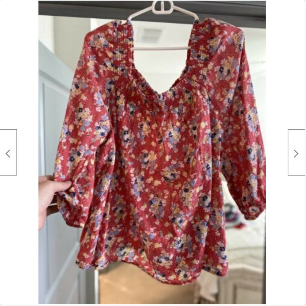 Chaps Women’s Floral Casual Top - Red - 2x - NWOT